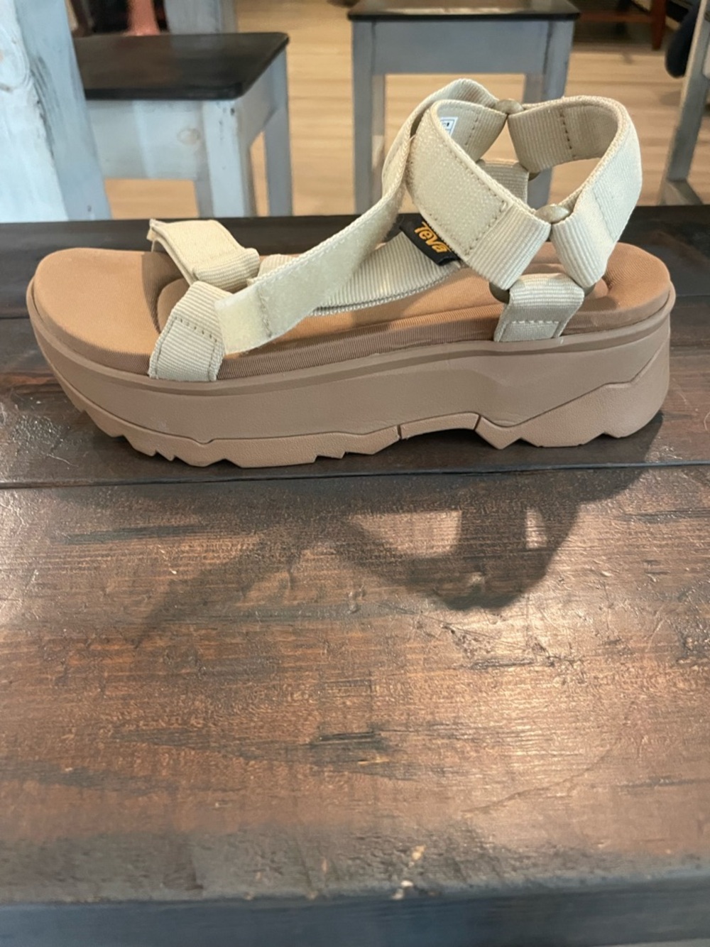 TEVA Women Jadito Platform Memory Foam Comfort Sandal 6 Tan Outdoor Festival - Picture 11 of 12